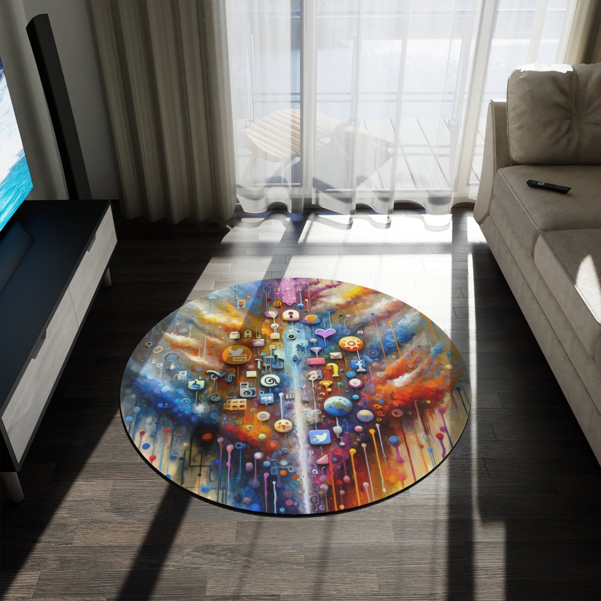 Digital Essence Revelation Round Rug - ATUH.ART