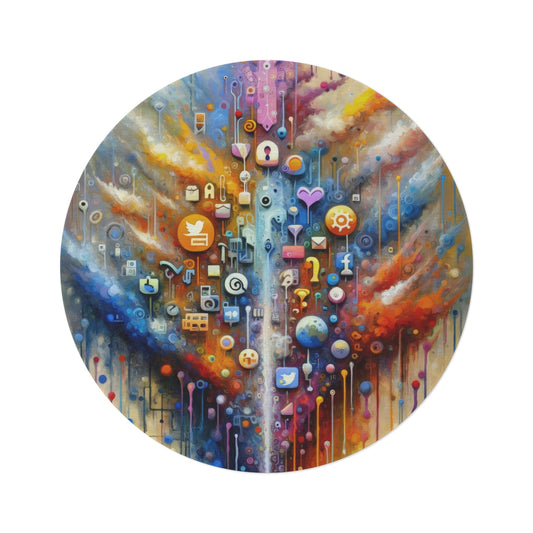 Digital Essence Revelation Round Rug - ATUH.ART