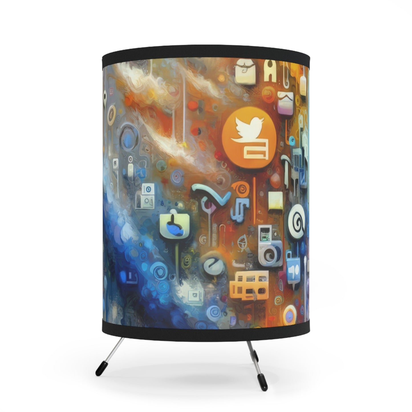 Digital Essence Revelation Tripod Lamp with High-Res Printed Shade, US\CA plug - ATUH.ART