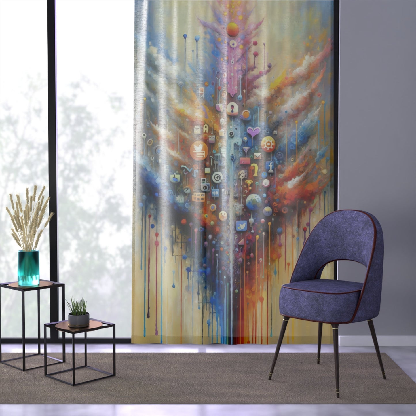 Digital Essence Revelation Window Curtain - ATUH.ART