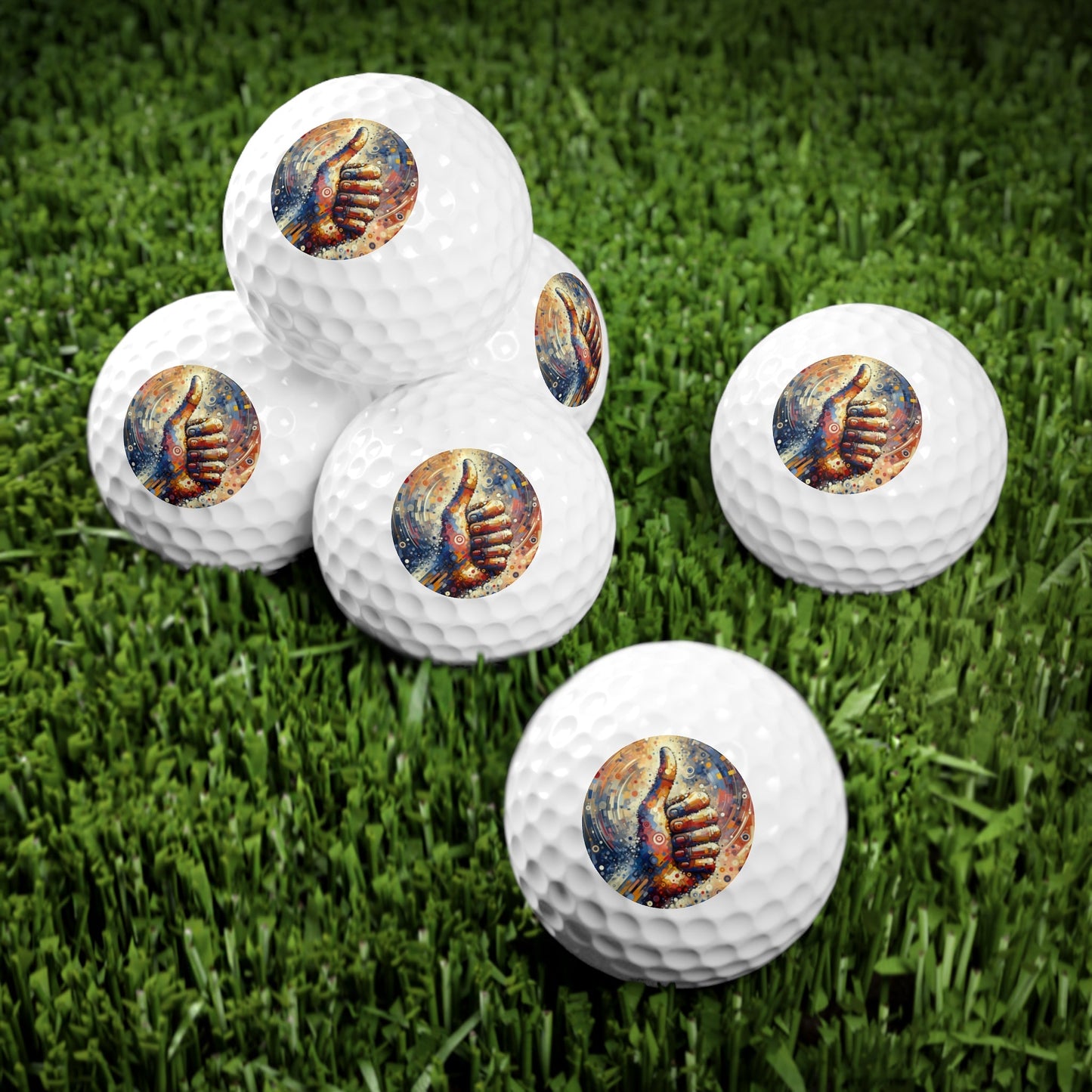 Digital Gratitude Nod Golf Balls, 6pcs - ATUH.ART