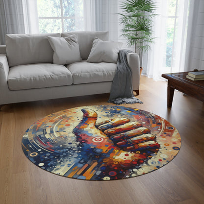 Digital Gratitude Nod Round Rug - ATUH.ART