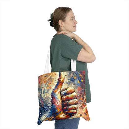 Digital Gratitude Nod Shoulder Tote Bag (AOP) - ATUH.ART