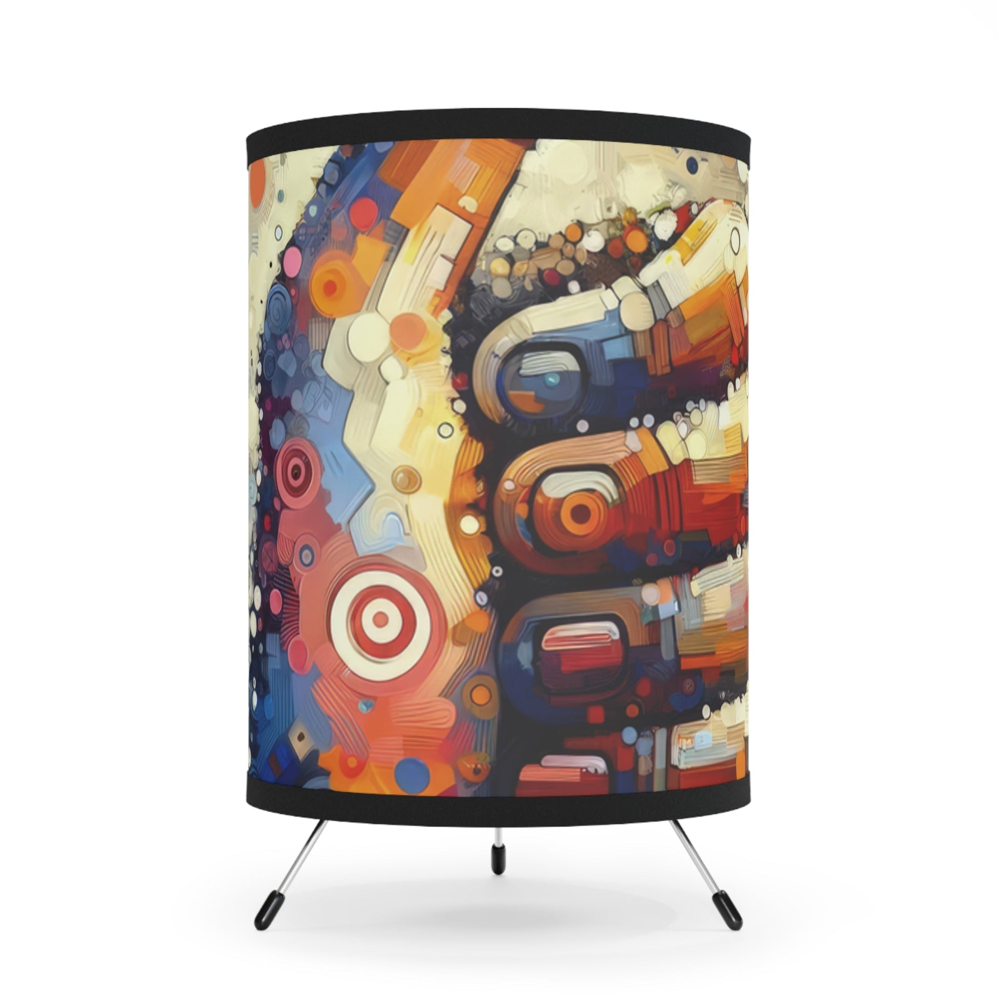 Digital Gratitude Nod Tripod Lamp with High-Res Printed Shade, US\CA plug - ATUH.ART