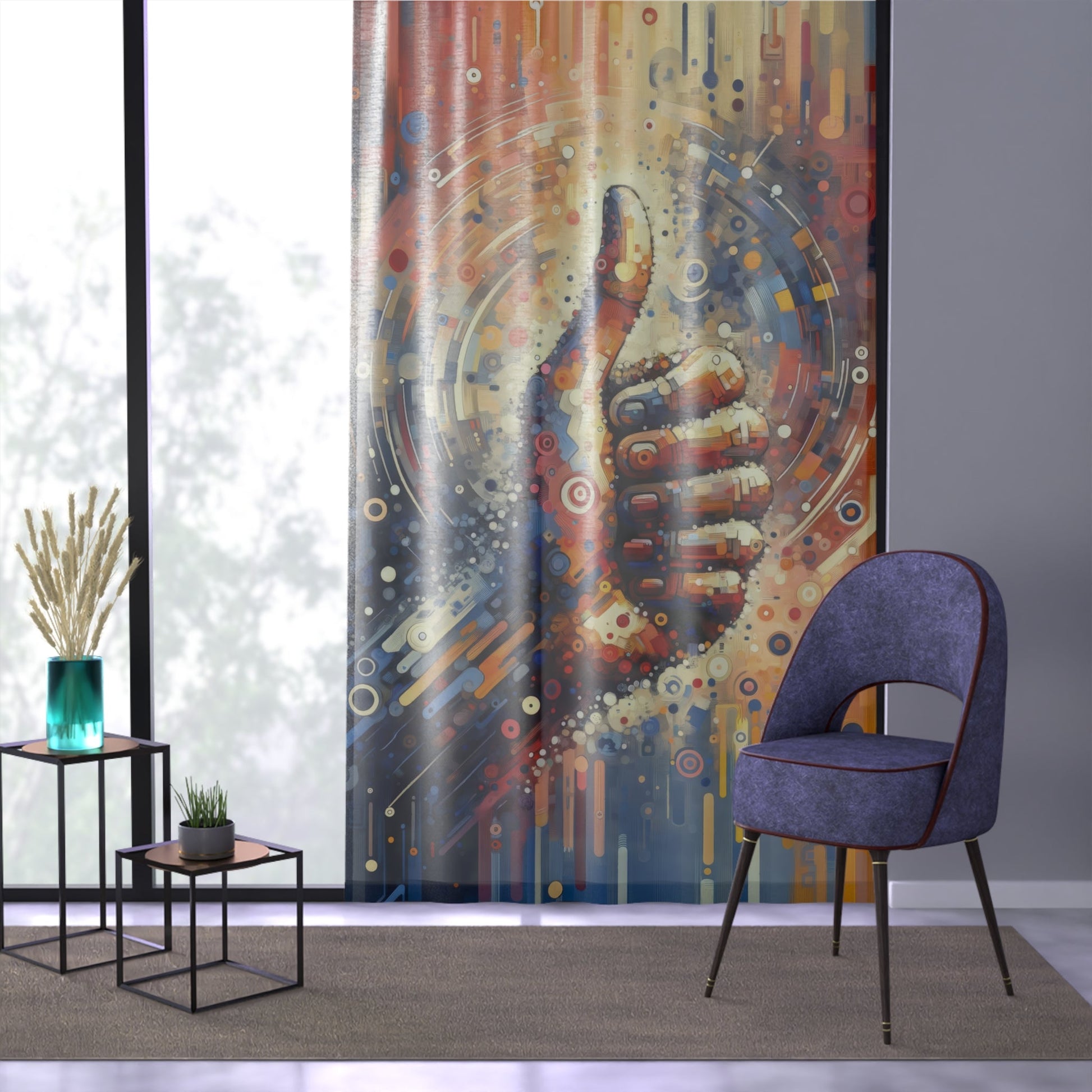 Digital Gratitude Nod Window Curtain - ATUH.ART