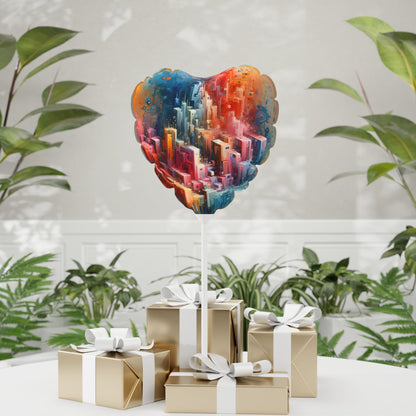 Digital Harmony Tachism Balloon (Round and Heart-shaped), 11" - ATUH.ART