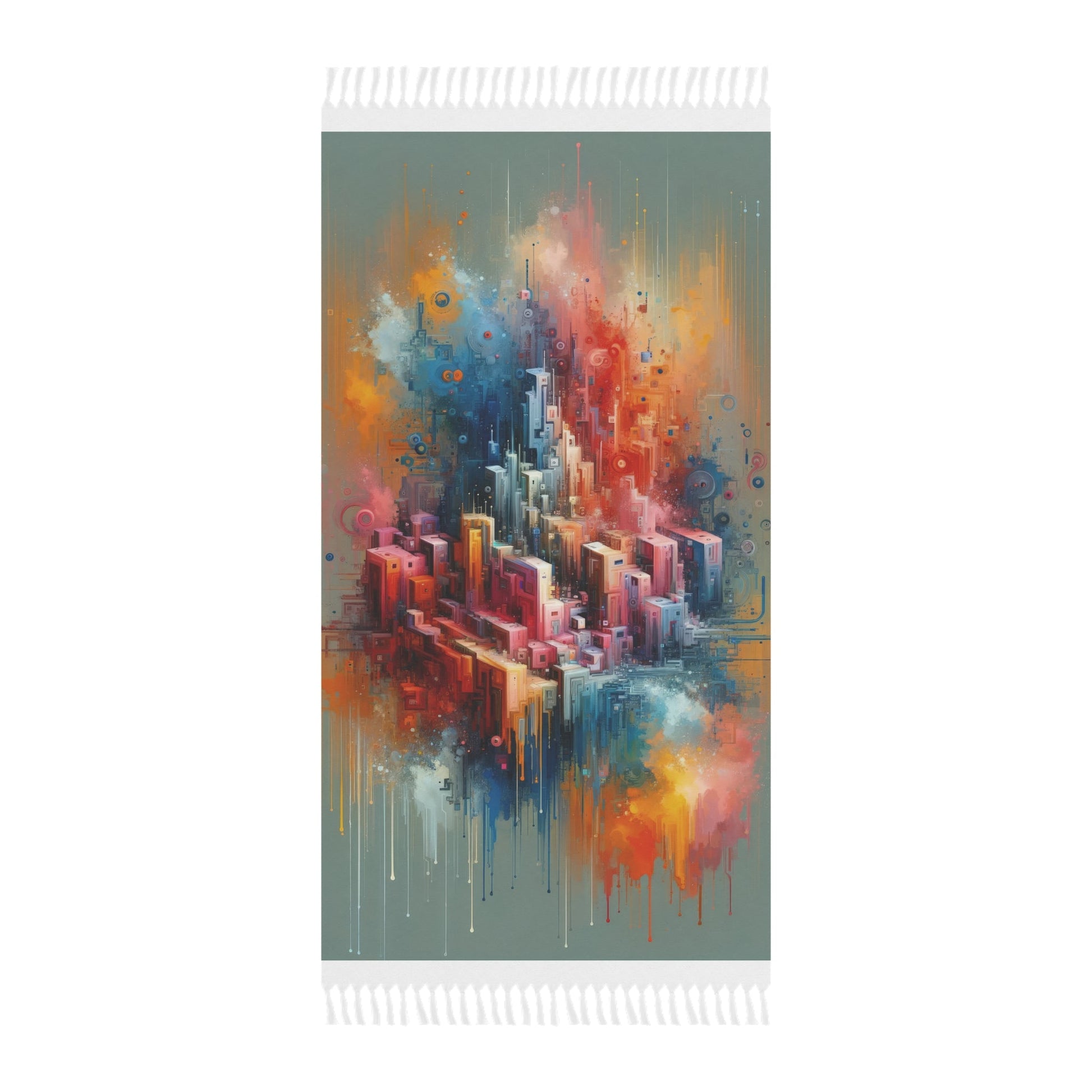 Digital Harmony Tachism Boho Beach Cloth - ATUH.ART