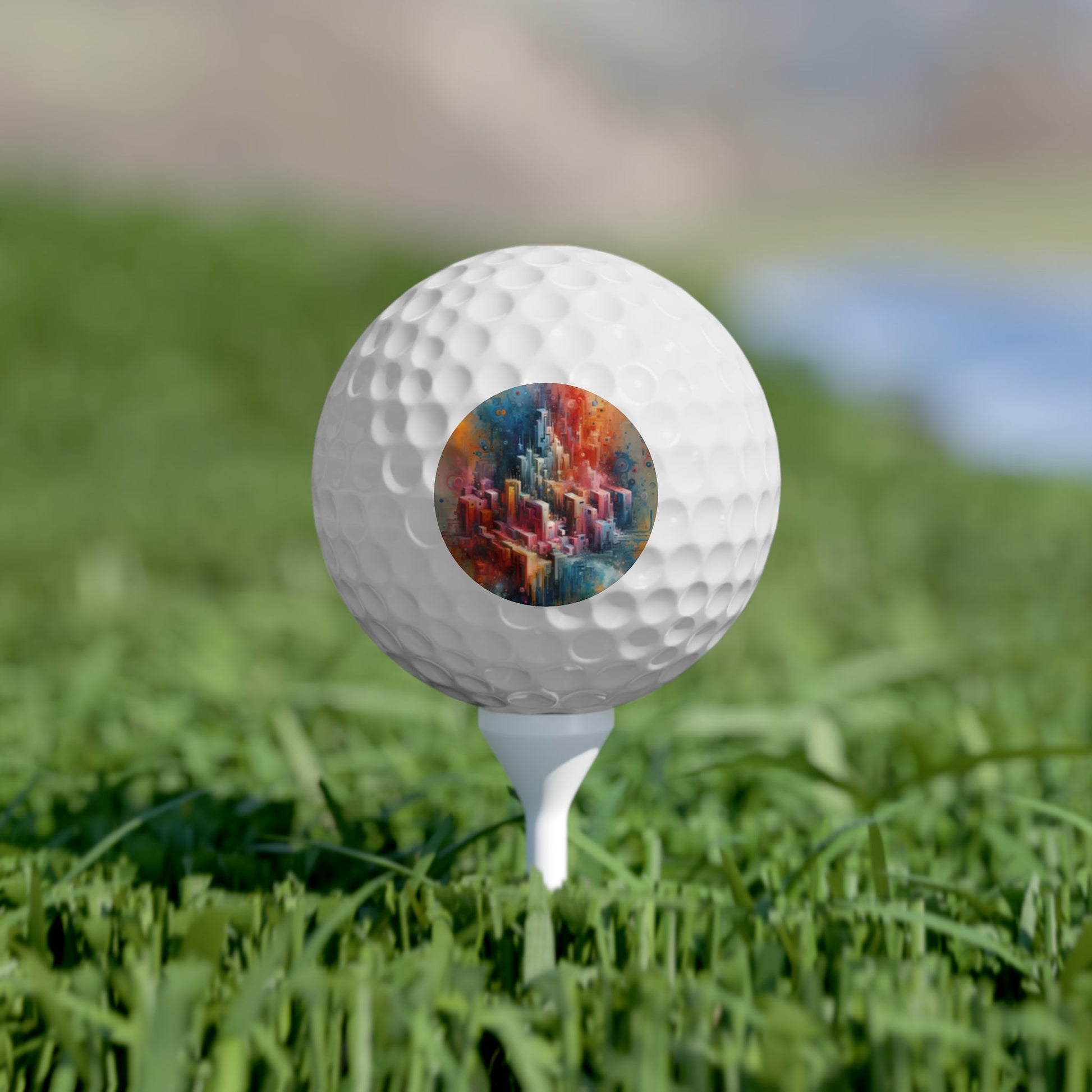 Digital Harmony Tachism Golf Balls, 6pcs - ATUH.ART