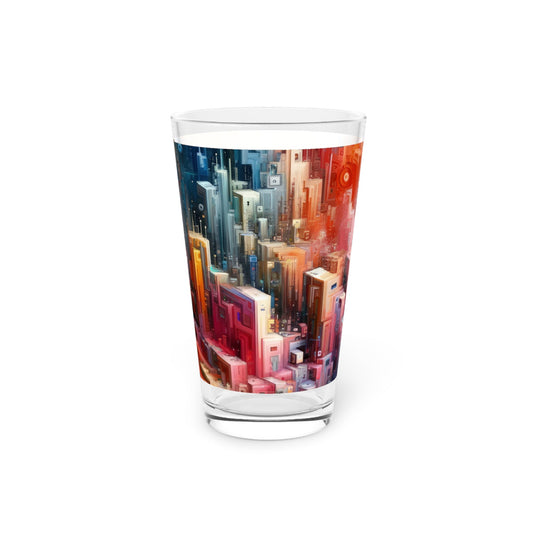 Digital Harmony Tachism Pint Glass, 16oz - ATUH.ART