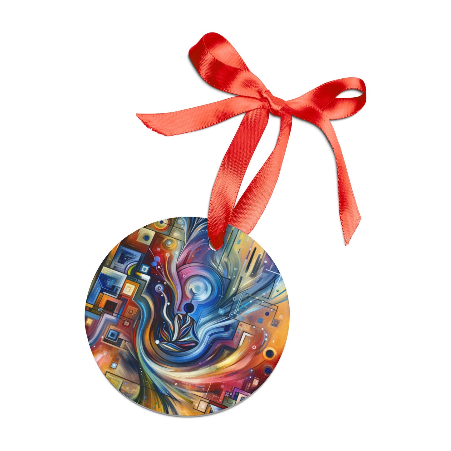 Digital Mindfulness Abstract Acrylic Ornament with Ribbon - ATUH.ART