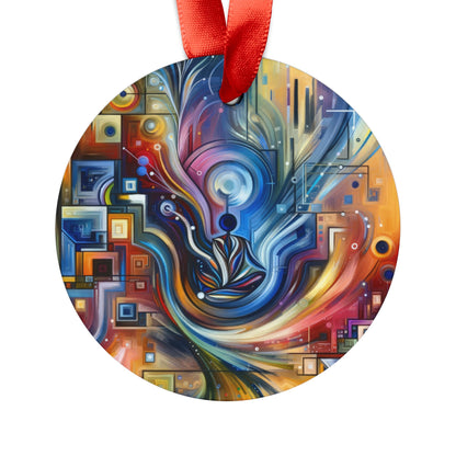 Digital Mindfulness Abstract Acrylic Ornament with Ribbon - ATUH.ART