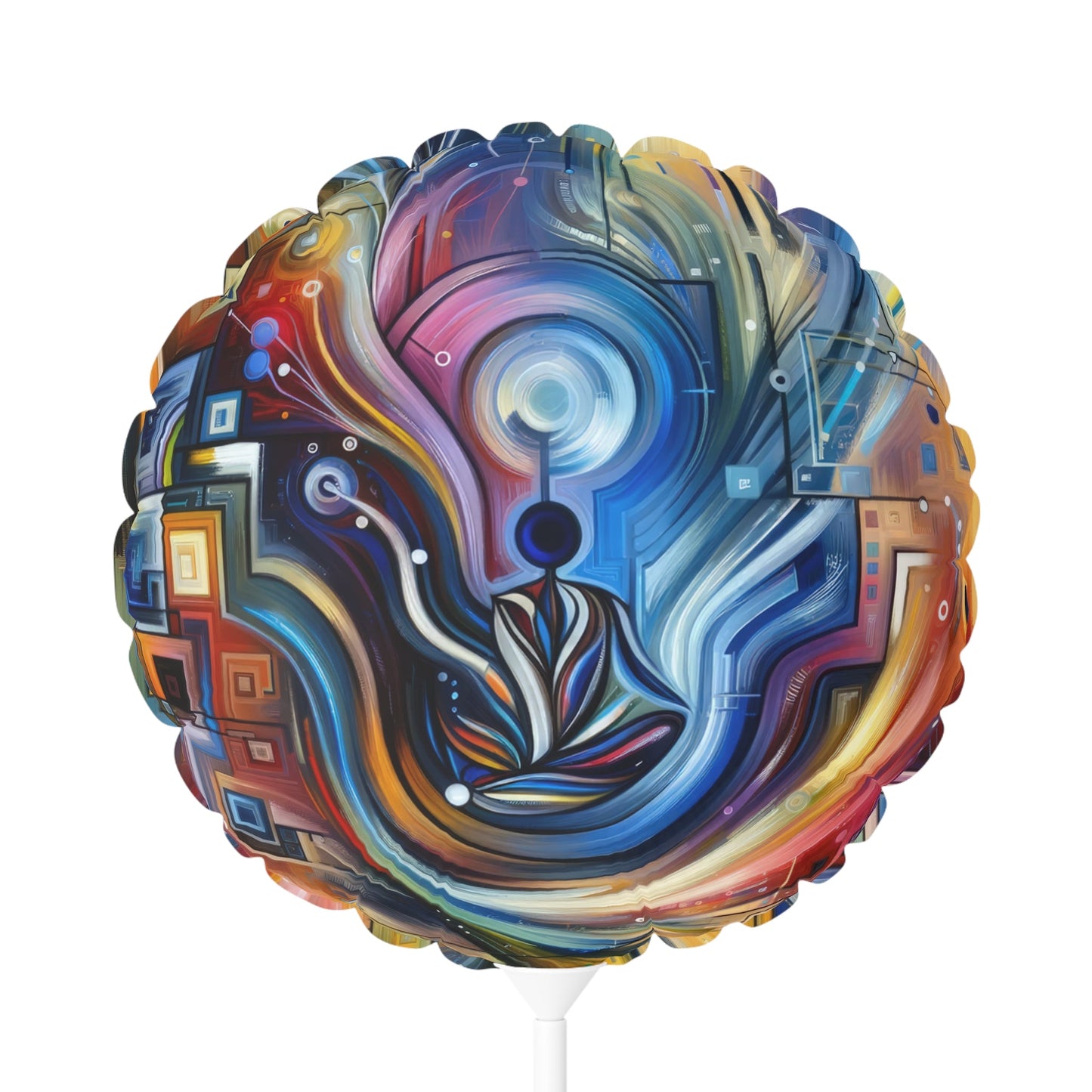 Digital Mindfulness Abstract Balloon (Round and Heart-shaped), 11" - ATUH.ART