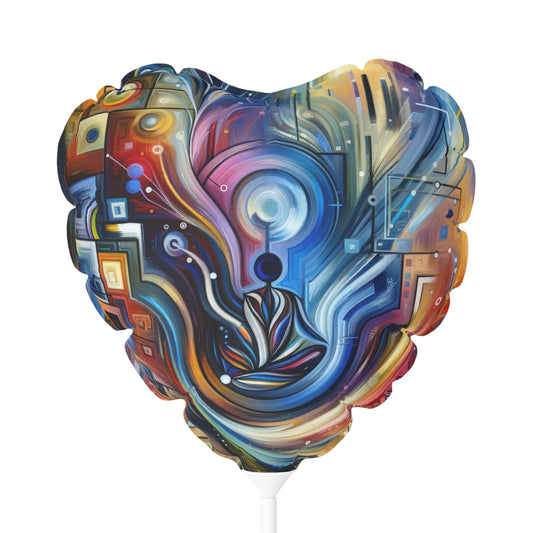 Digital Mindfulness Abstract Balloon (Round and Heart-shaped), 11" - ATUH.ART