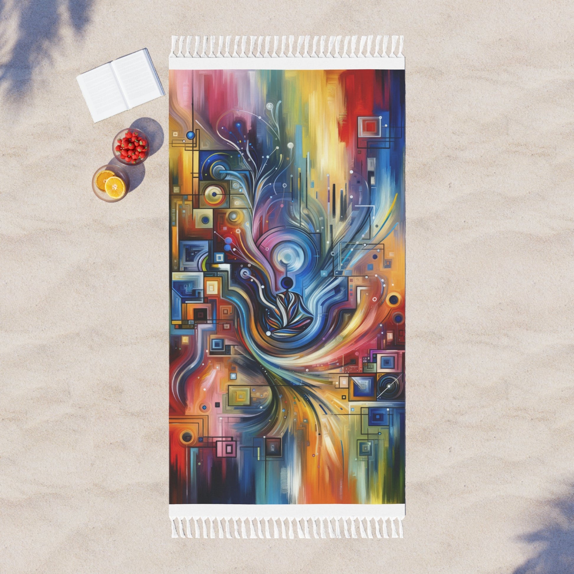 Digital Mindfulness Abstract Boho Beach Cloth - ATUH.ART