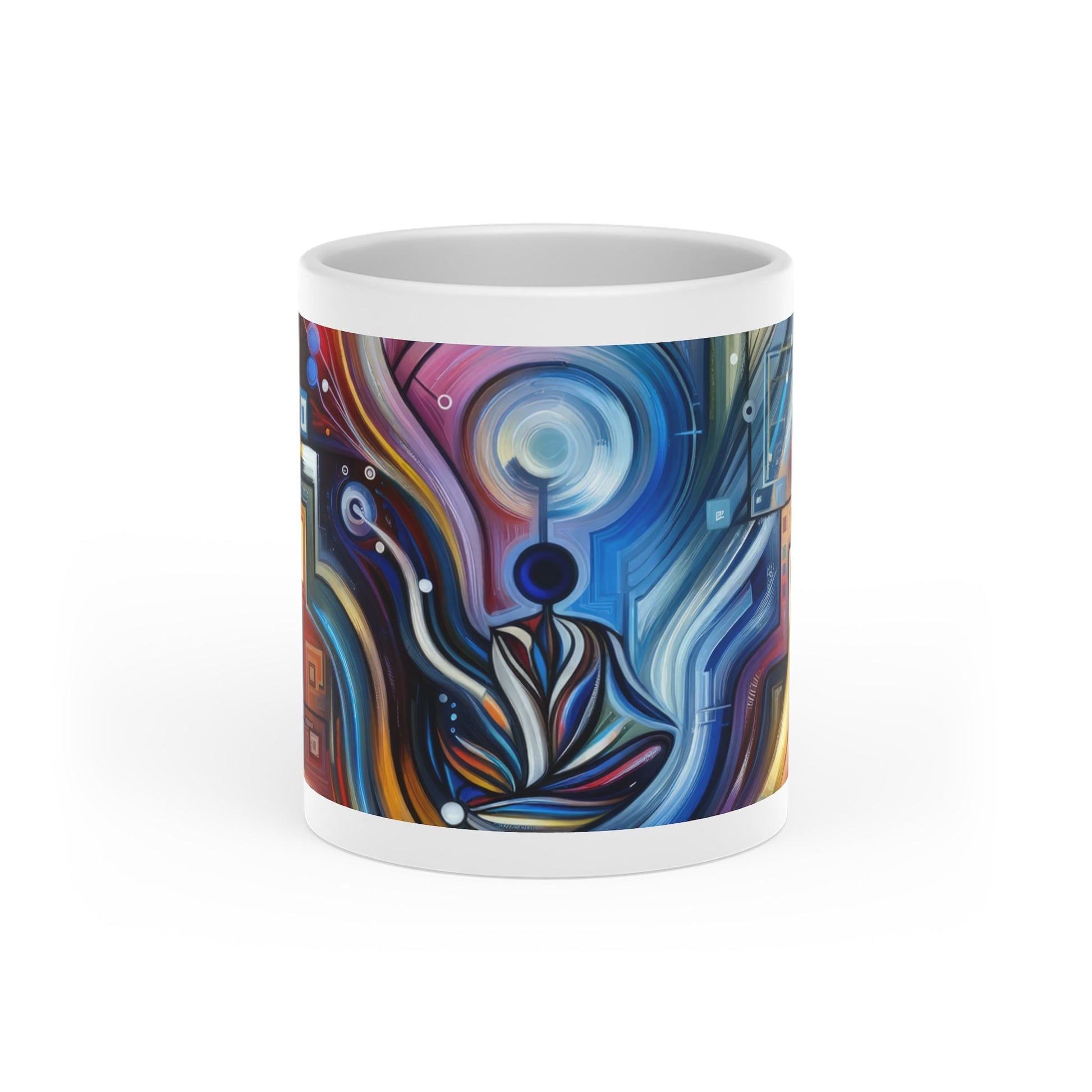 Digital Mindfulness Abstract Heart-Shaped Mug - ATUH.ART