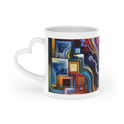 Digital Mindfulness Abstract Heart-Shaped Mug - ATUH.ART