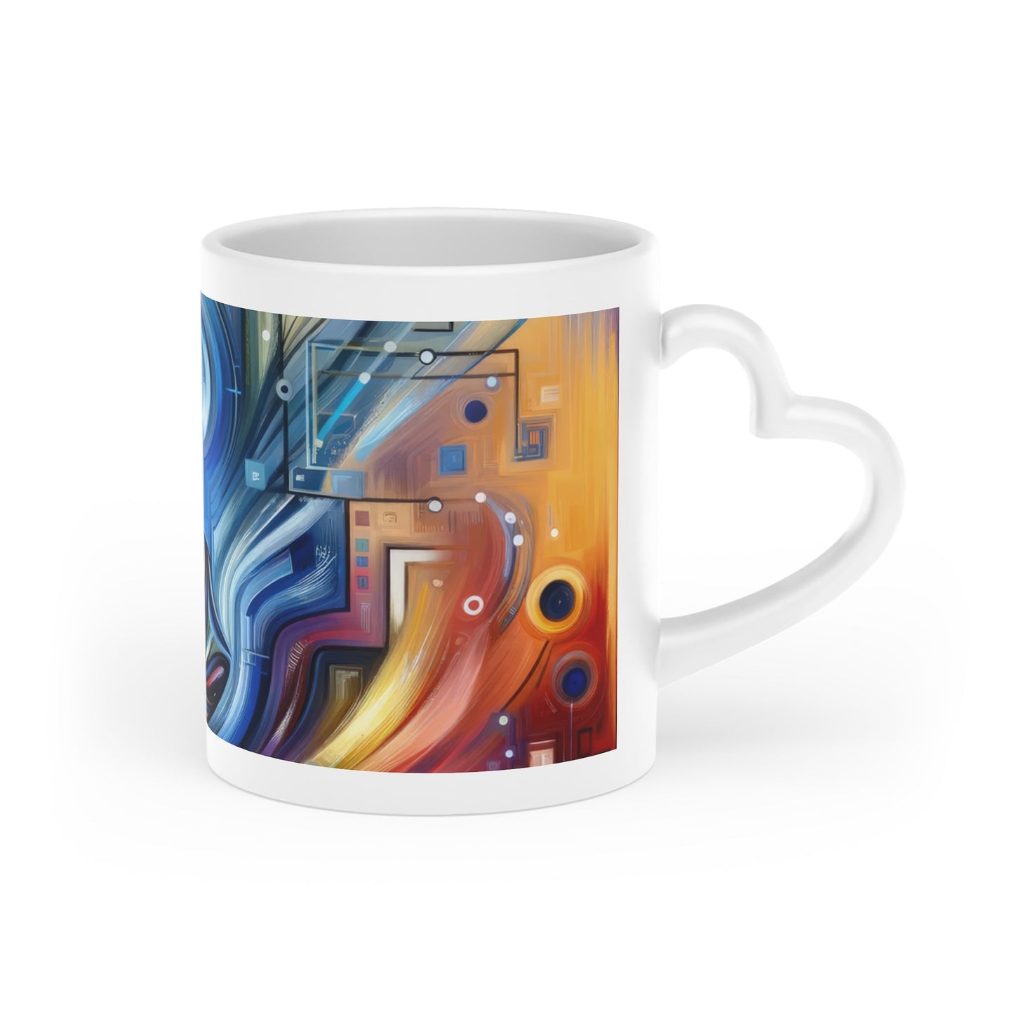 Digital Mindfulness Abstract Heart-Shaped Mug - ATUH.ART