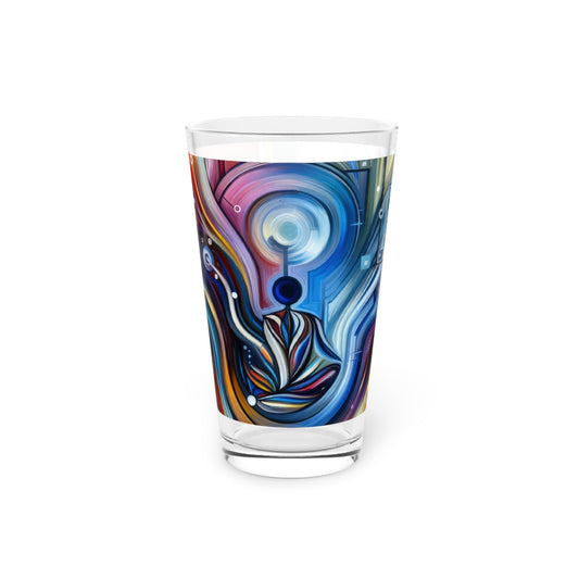 Digital Mindfulness Abstract Pint Glass, 16oz - ATUH.ART