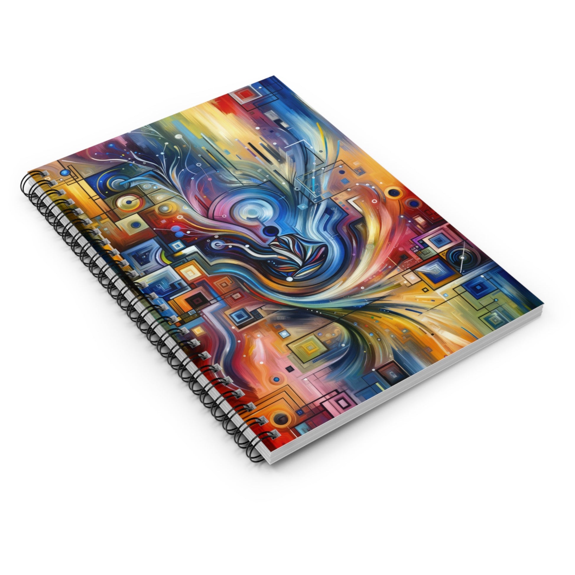 Digital Mindfulness Abstract Spiral Notebook - Ruled Line - ATUH.ART