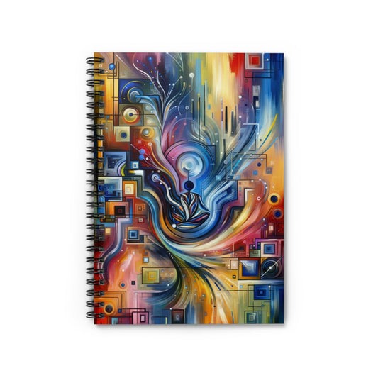 Digital Mindfulness Abstract Spiral Notebook - Ruled Line - ATUH.ART