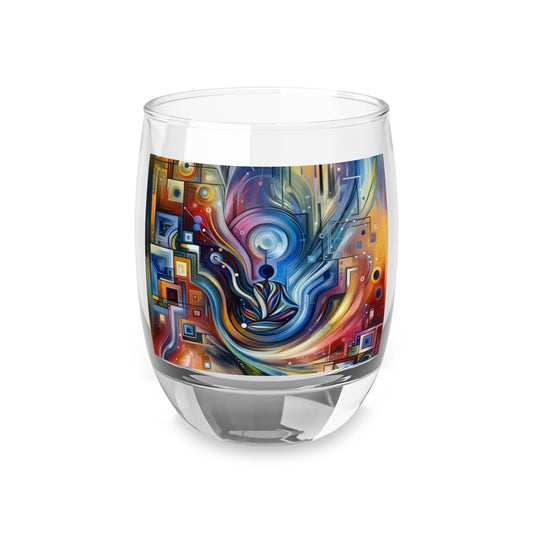 Digital Mindfulness Abstract Whiskey Glass - ATUH.ART