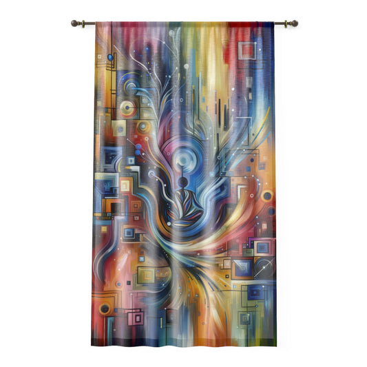 Digital Mindfulness Abstract Window Curtain - ATUH.ART