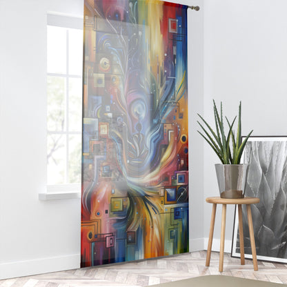 Digital Mindfulness Abstract Window Curtain - ATUH.ART