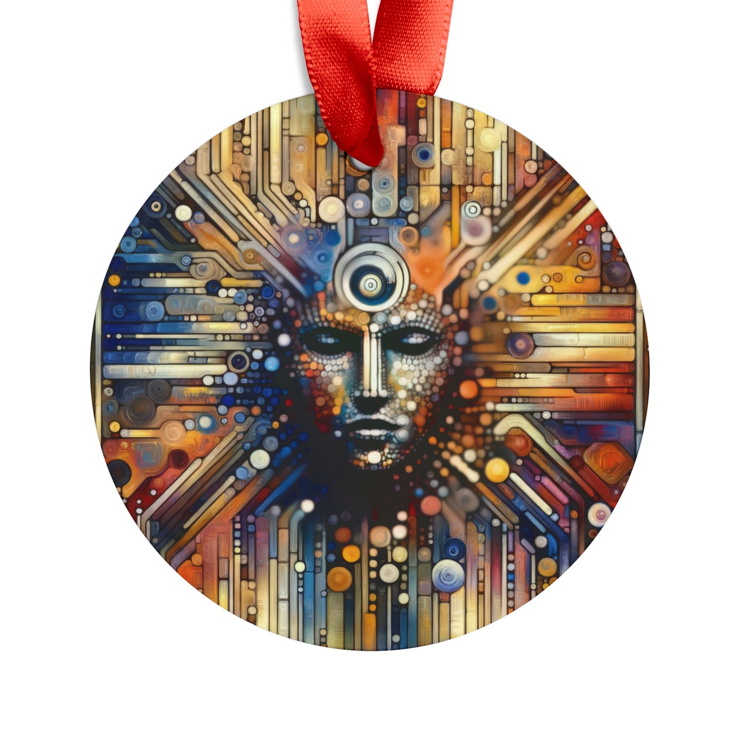 Digital Rhythm Tapestry Acrylic Ornament with Ribbon - ATUH.ART