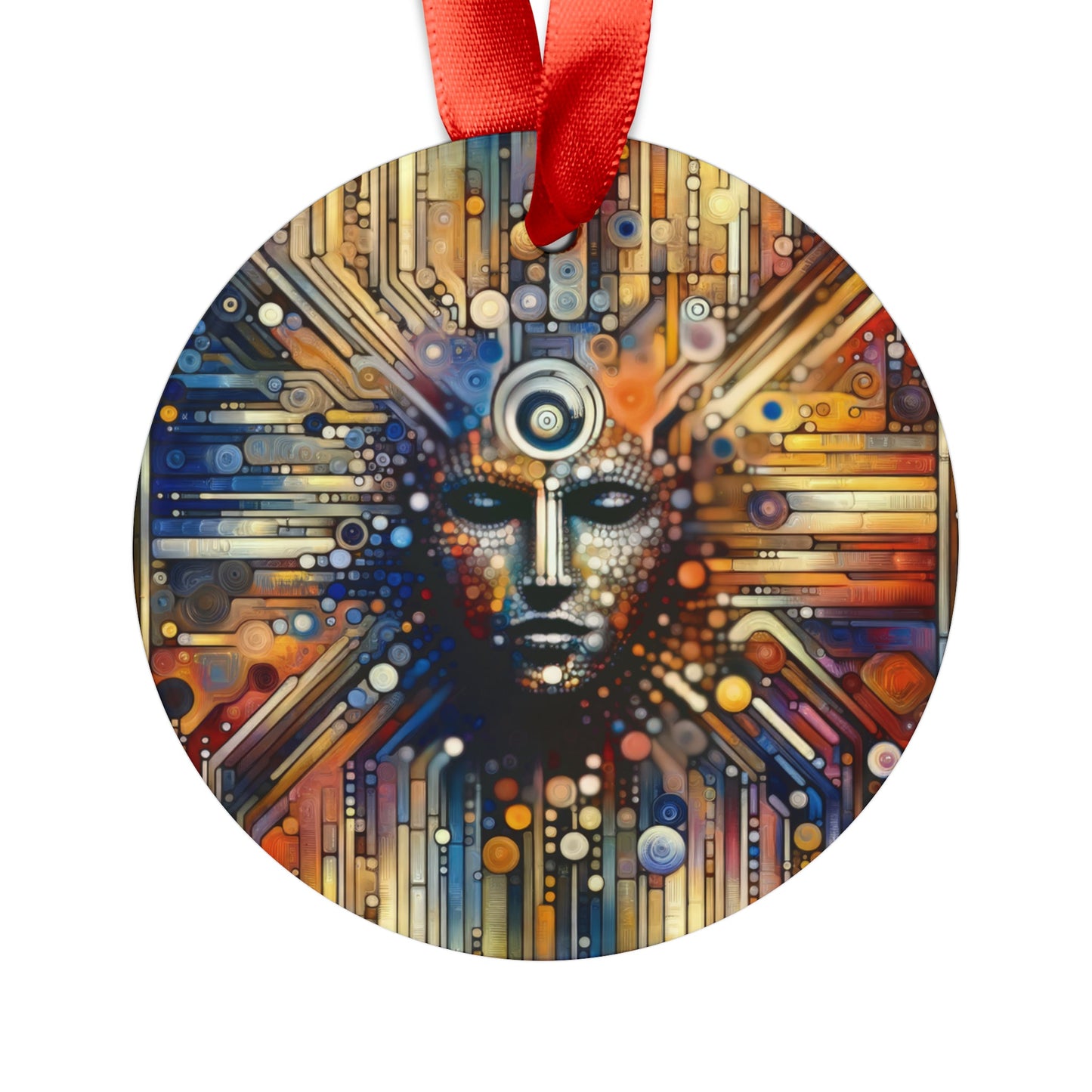 Digital Rhythm Tapestry Acrylic Ornament with Ribbon - ATUH.ART