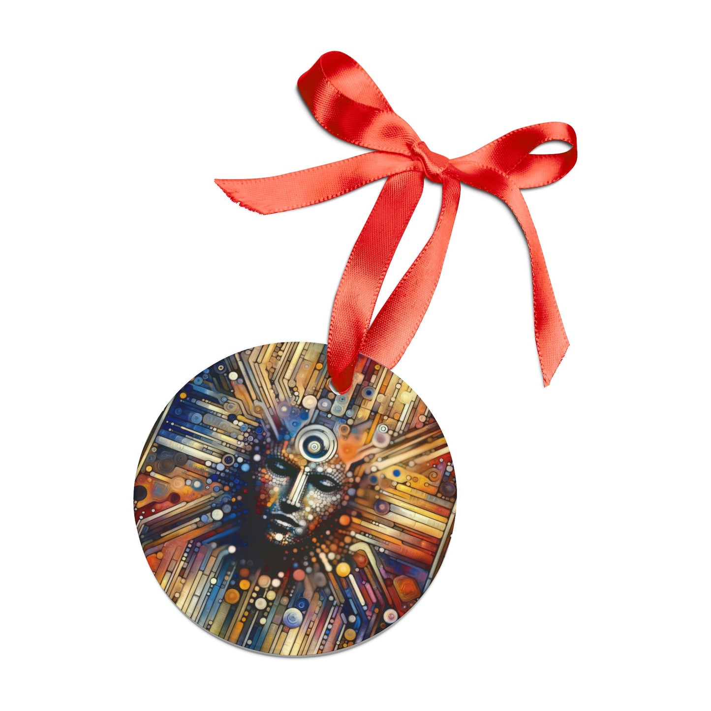 Digital Rhythm Tapestry Acrylic Ornament with Ribbon - ATUH.ART