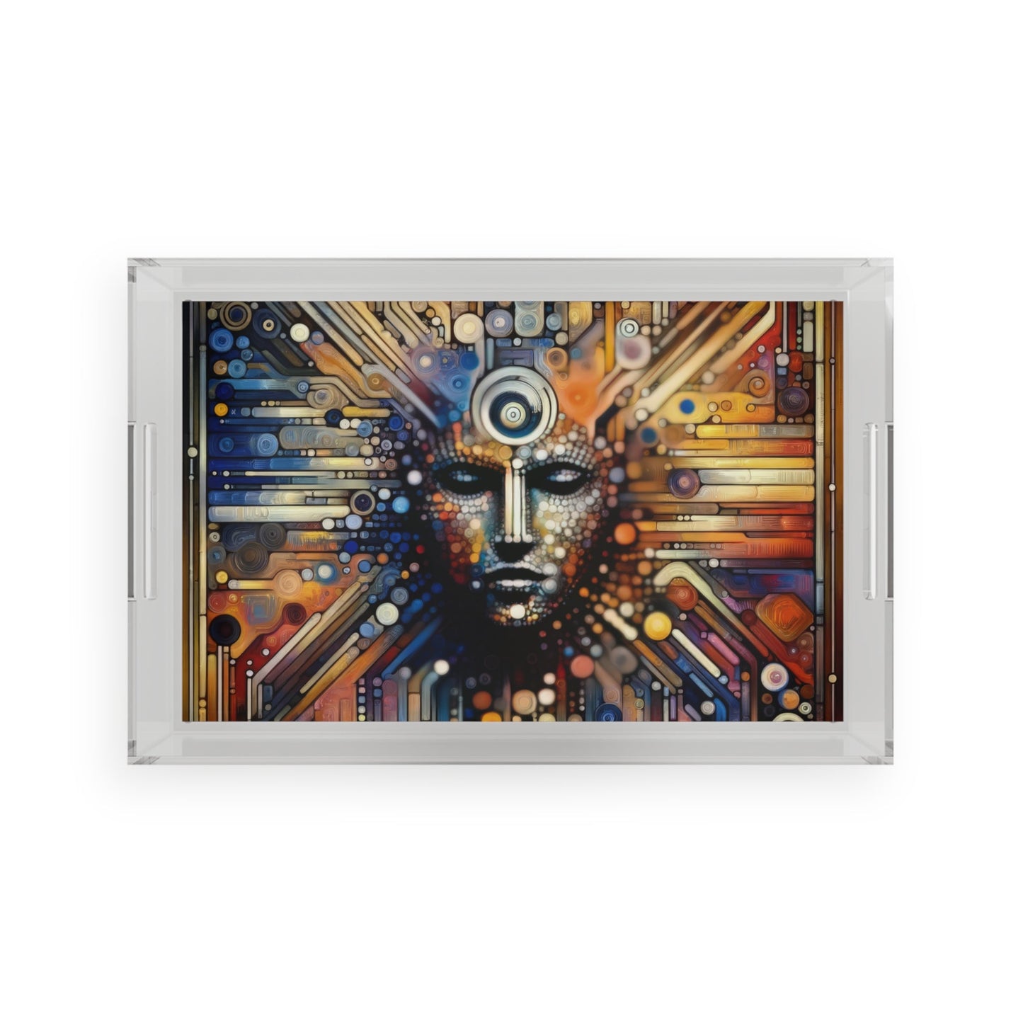 Digital Rhythm Tapestry Acrylic Serving Tray - ATUH.ART