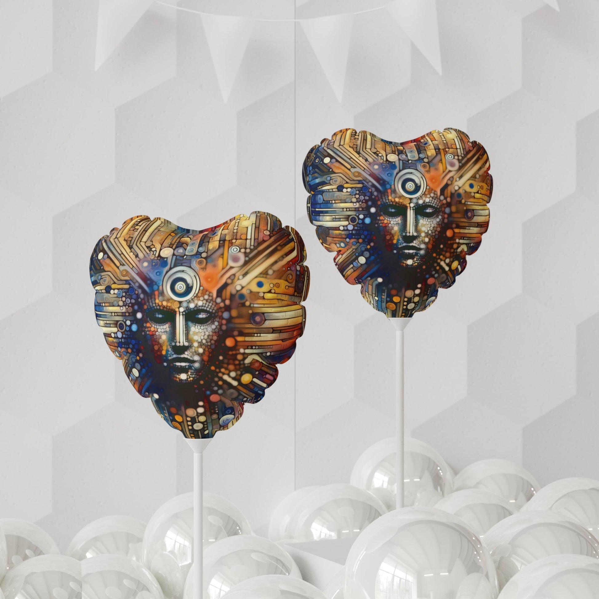 Digital Rhythm Tapestry Balloon (Round and Heart-shaped), 11" - ATUH.ART