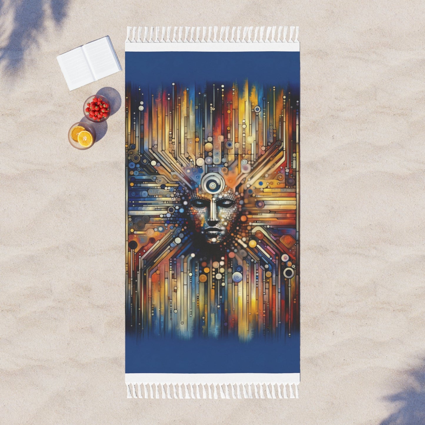 Digital Rhythm Tapestry Boho Beach Cloth - ATUH.ART