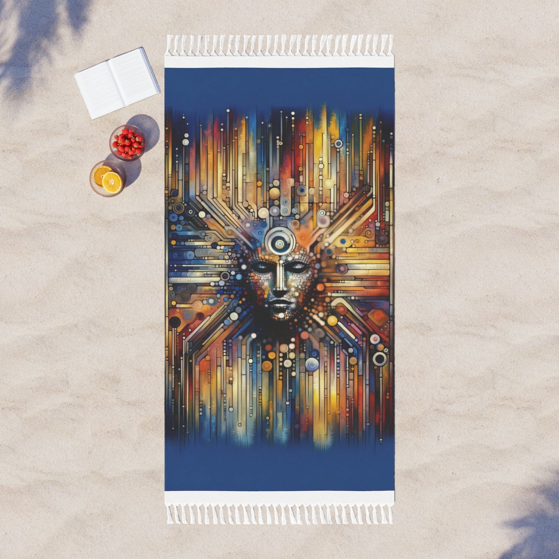 Digital Rhythm Tapestry Boho Beach Cloth - ATUH.ART