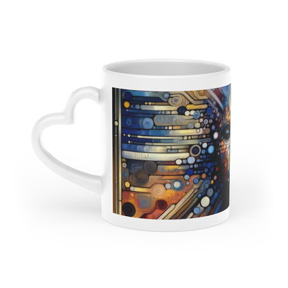 Digital Rhythm Tapestry Heart-Shaped Mug - ATUH.ART