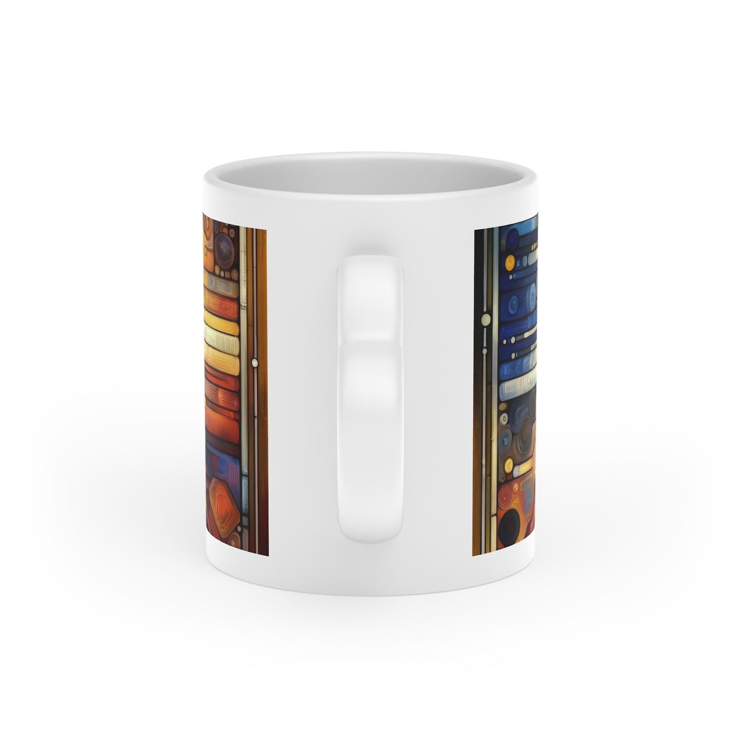 Digital Rhythm Tapestry Heart-Shaped Mug - ATUH.ART