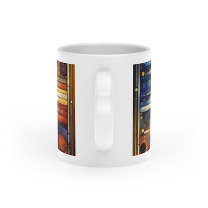 Digital Rhythm Tapestry Heart-Shaped Mug - ATUH.ART