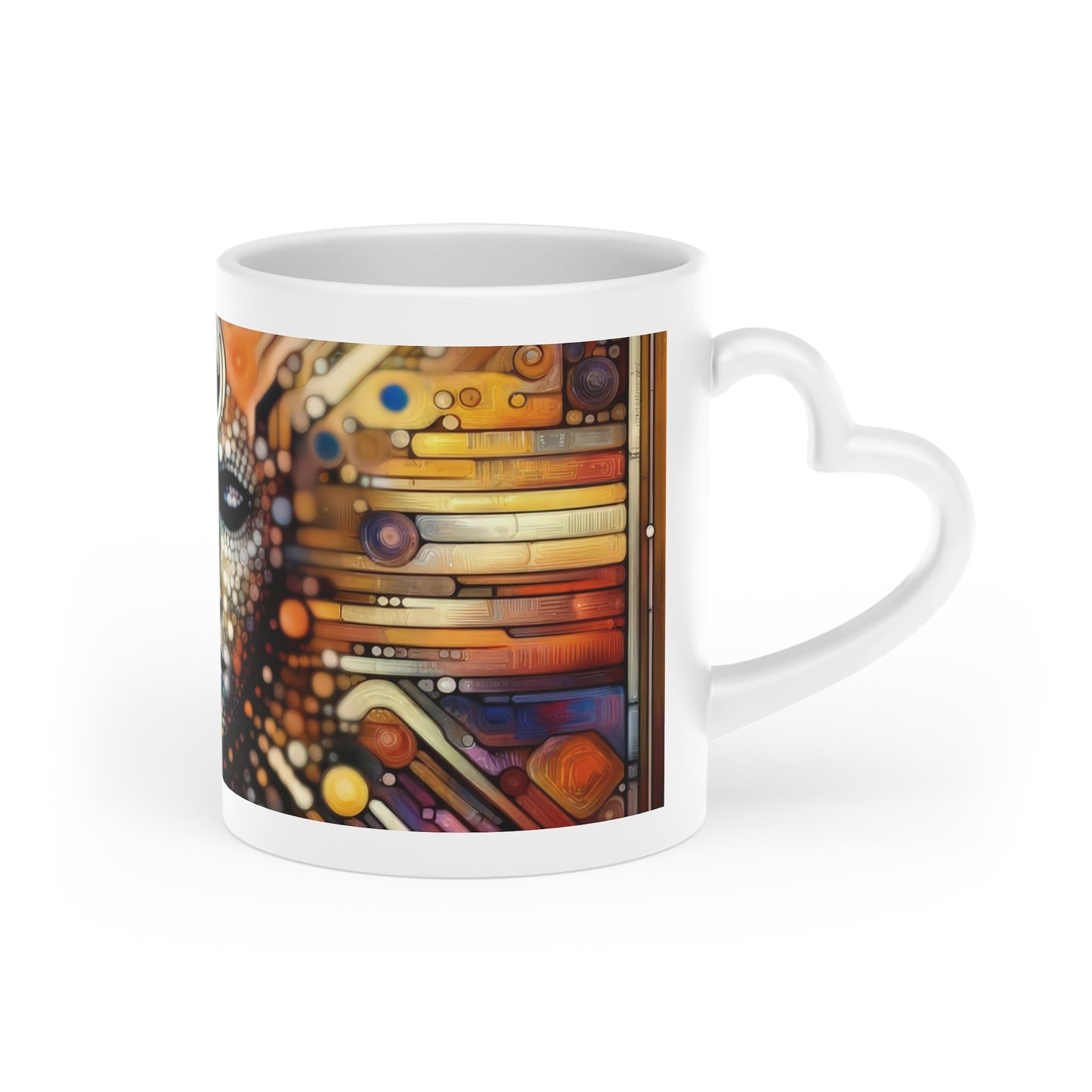 Digital Rhythm Tapestry Heart-Shaped Mug - ATUH.ART