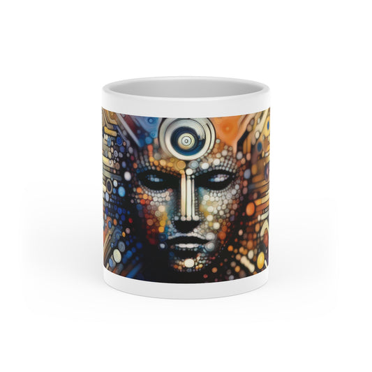 Digital Rhythm Tapestry Heart-Shaped Mug - ATUH.ART