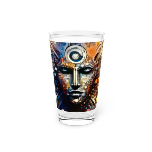 Digital Rhythm Tapestry Pint Glass, 16oz - ATUH.ART