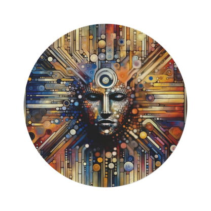 Digital Rhythm Tapestry Round Rug - ATUH.ART