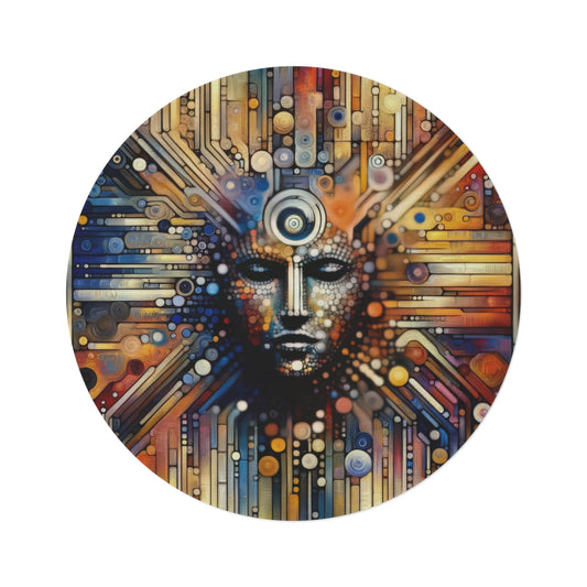 Digital Rhythm Tapestry Round Rug - ATUH.ART
