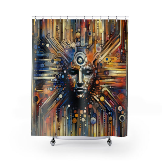 Digital Rhythm Tapestry Shower Curtains - ATUH.ART