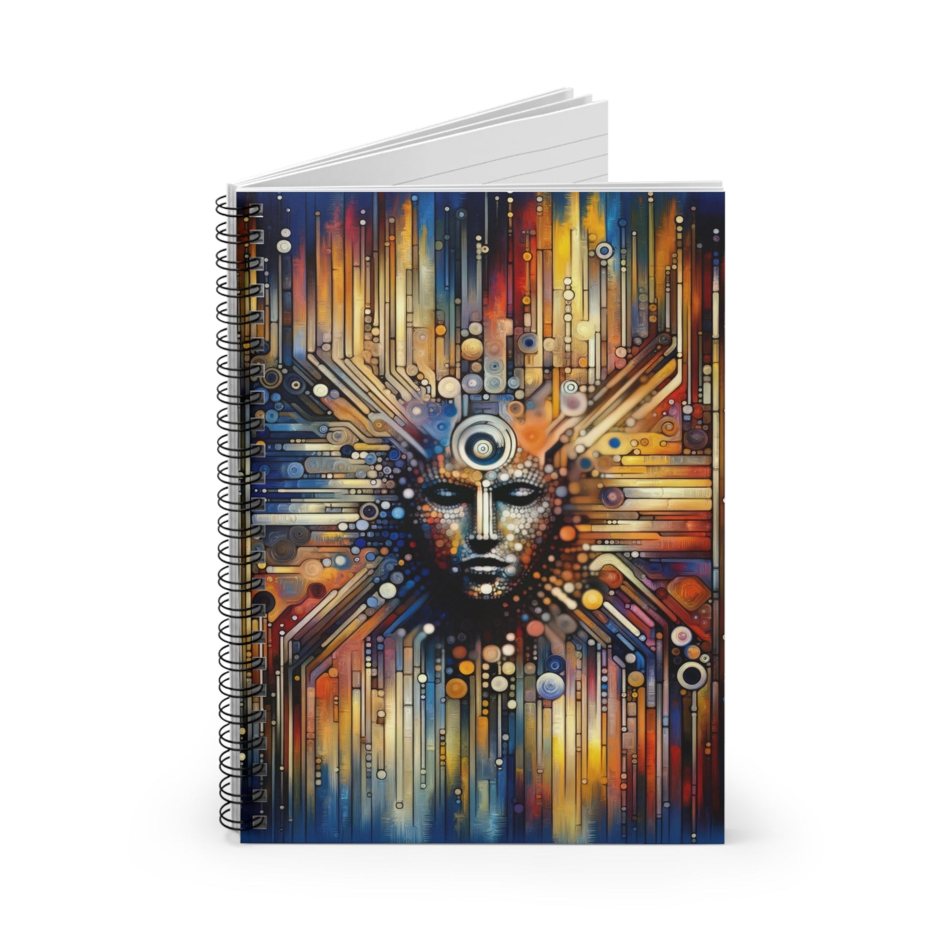 Digital Rhythm Tapestry Spiral Notebook - Ruled Line - ATUH.ART