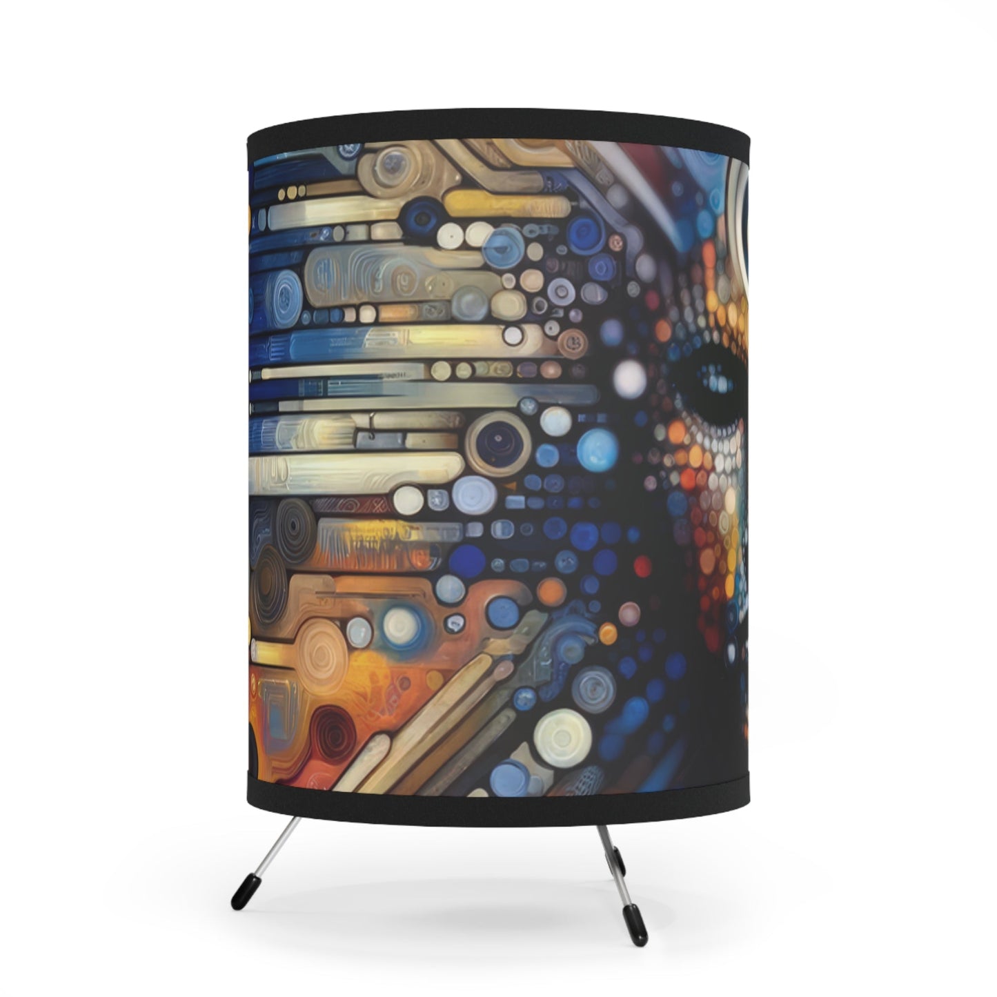 Digital Rhythm Tapestry Tripod Lamp with High-Res Printed Shade, US\CA plug - ATUH.ART
