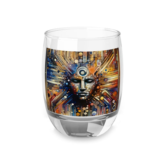 Digital Rhythm Tapestry Whiskey Glass - ATUH.ART