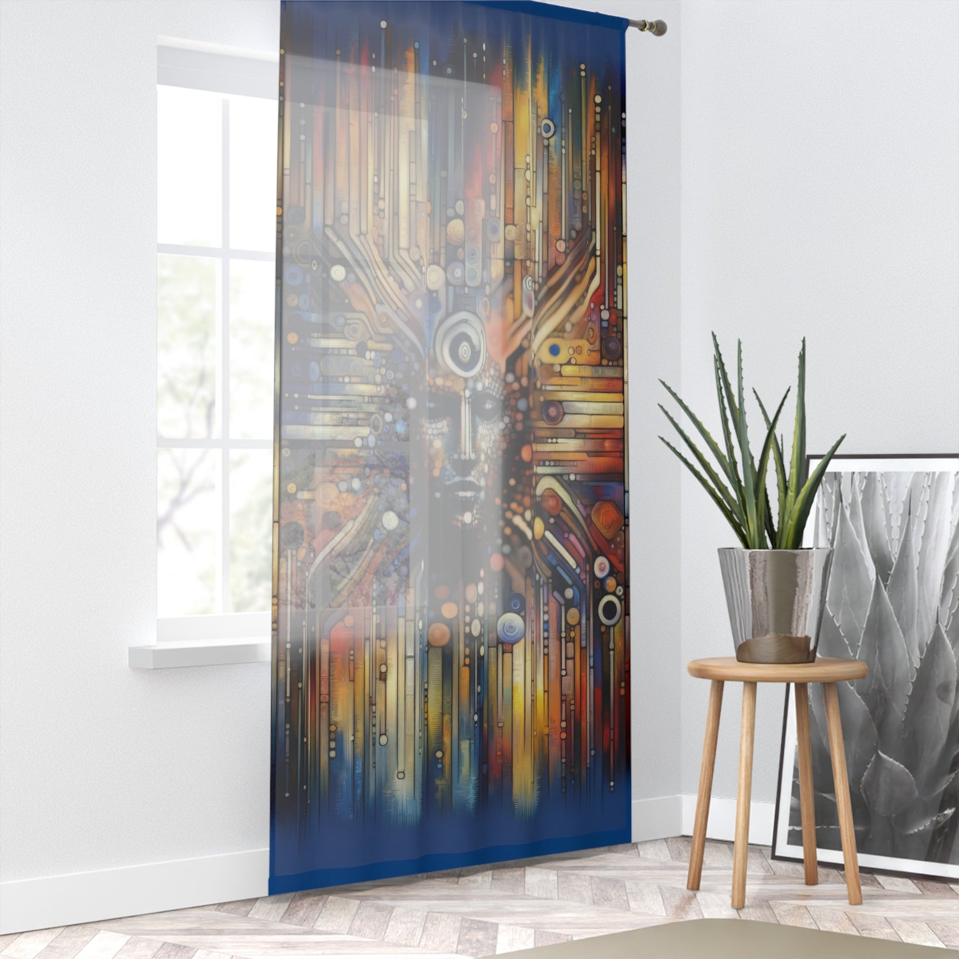 Digital Rhythm Tapestry Window Curtain - ATUH.ART