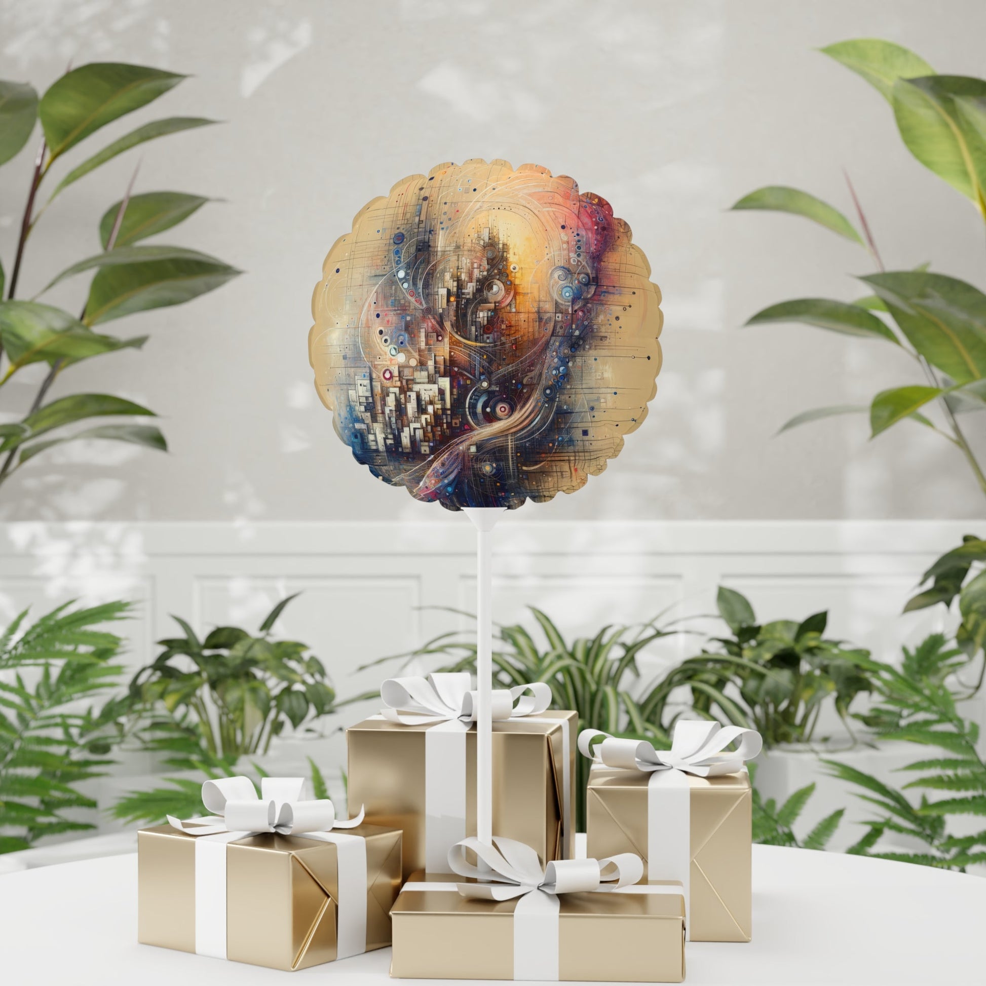 Digital Rhythmic Architecture Balloon (Round and Heart-shaped), 11" - ATUH.ART