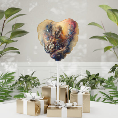 Digital Rhythmic Architecture Balloon (Round and Heart-shaped), 11" - ATUH.ART