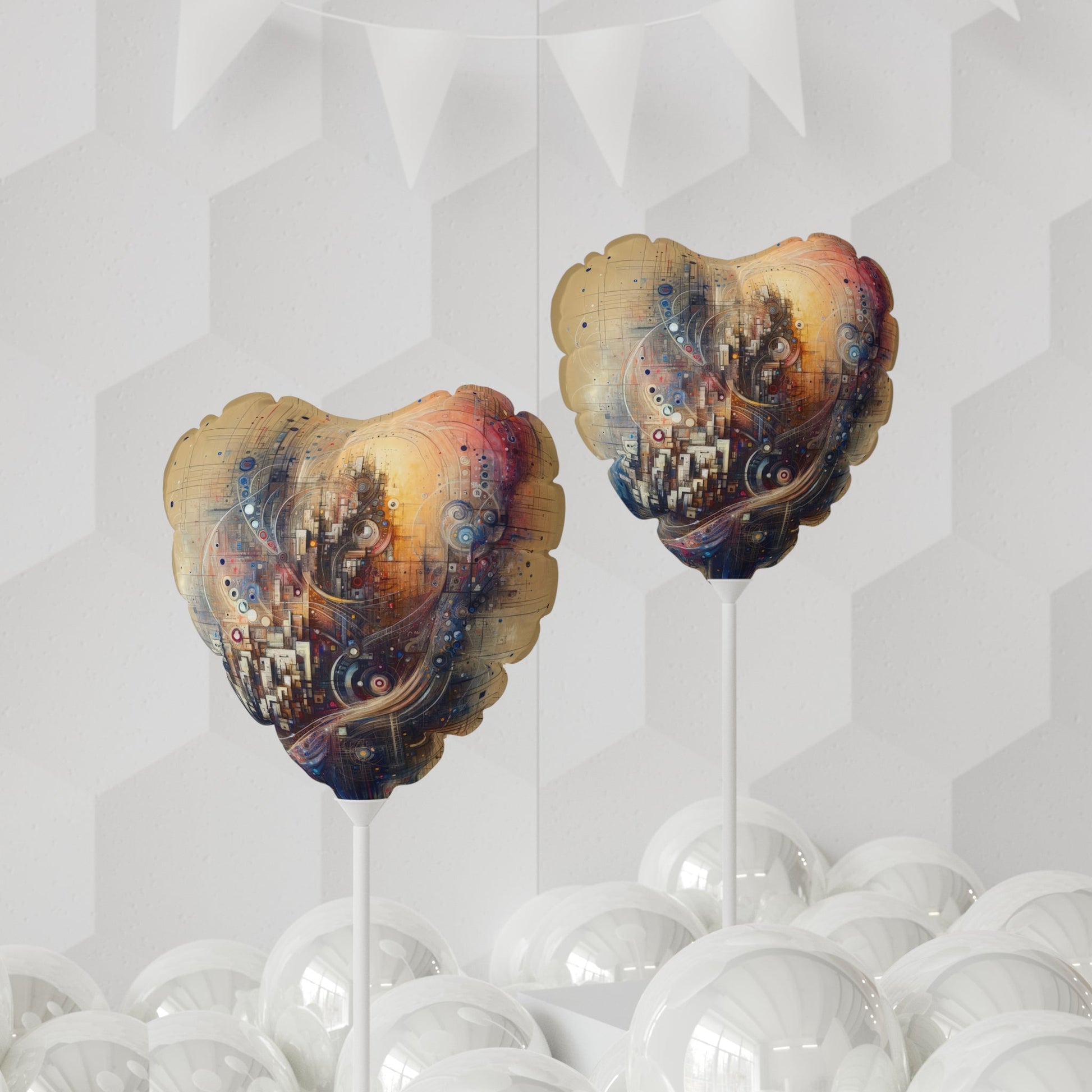 Digital Rhythmic Architecture Balloon (Round and Heart-shaped), 11" - ATUH.ART